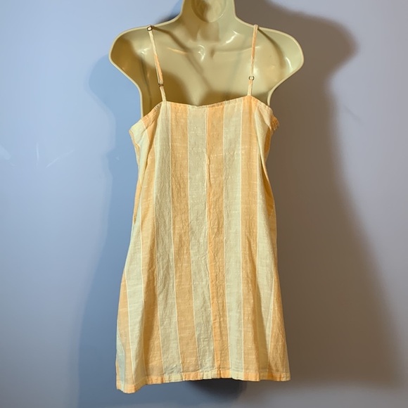 Rip curl Havana Stripes Spaghetti Strap Mini dress Button down cotton linen NWOT - Picture 7 of 7